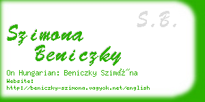 szimona beniczky business card